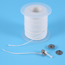 Candle DIY Tools,2 Rolls Braided Candle Wick Cotton Core and 200 Pcs Candle Wick Sustainer Tabs for Candles DIY Crafts