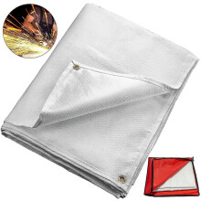 (8 x 10 FT, White) Lightweight Welding Fire Blanket