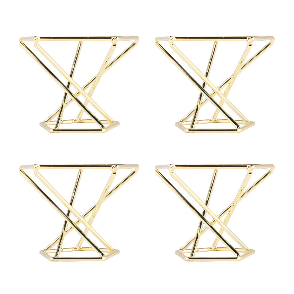 4 Pcs Geometric Air Plant Holder Airplants Rack Metal Plants Stand Planter Shelves Himmeli Decor Tillandsia Containers Golden 6033303305491