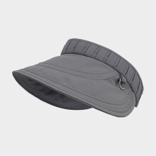 (Gray, Adjustable (54-58cm)) Wide Brim Sun Visor Hat for Beach & Travel