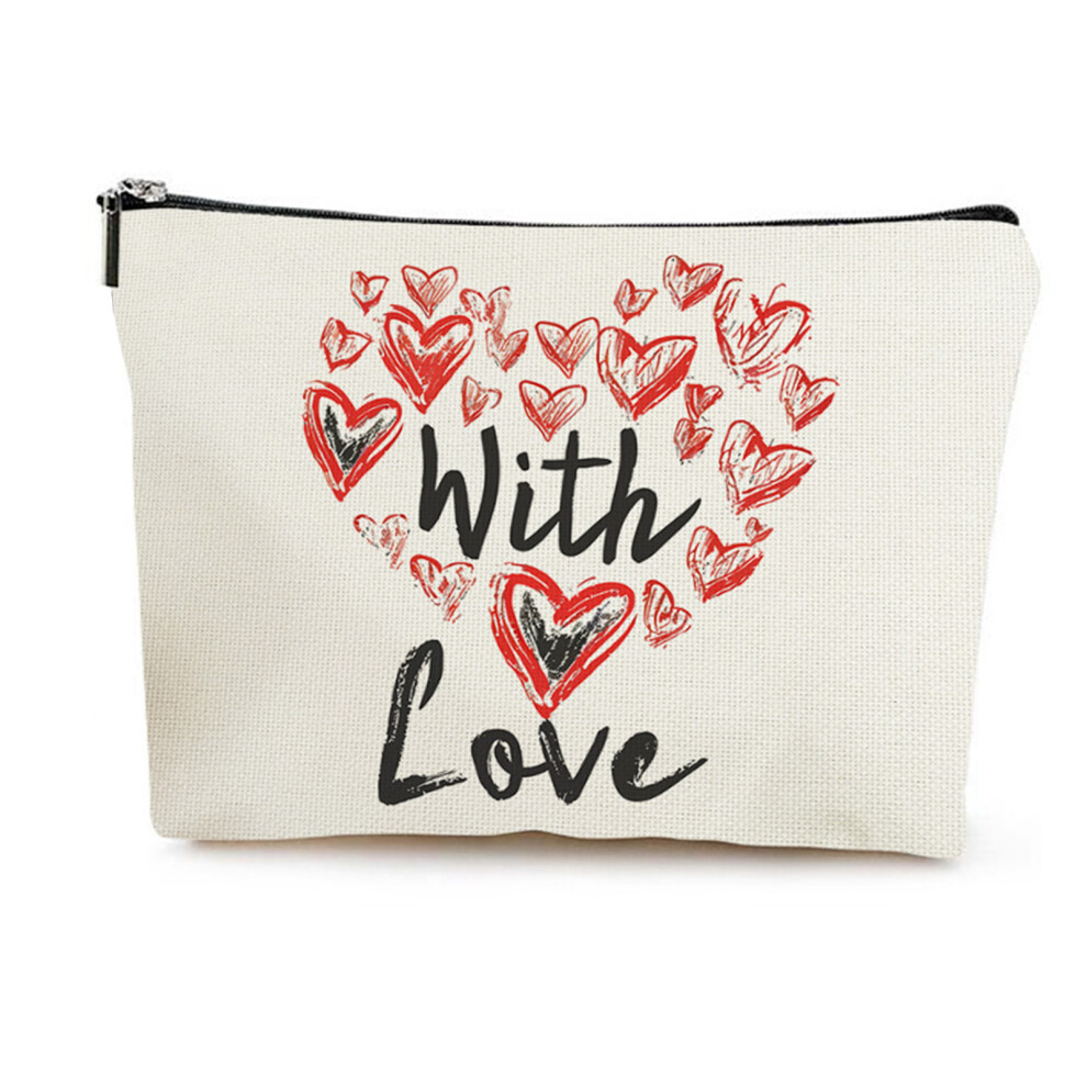 Dachuang Beauty (Style 1) Heart Makeup Bag - Lightweight Cosmetic Organizer