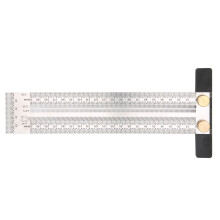 Edelstahllineal 200 mm T für Tischlerarbeiten & Markierungen DIY