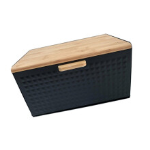 (As show, Black) Countertop Metal Bread Storage Container for Kitchen, Ideal for Storing Baked Goods and Bakery Items, White Design