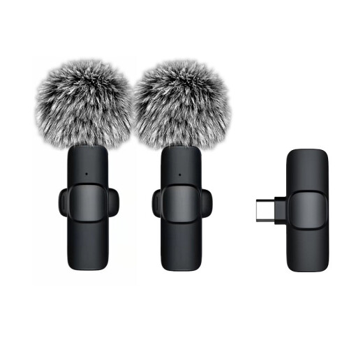 Wireless Lavalier Microphone Dual Type-C Interface - Clip-on Lapel Mic for Live Streaming & Recording