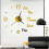 (Gold) 3D Frameless Wall Clock, DIY Stickers, Silent for Home 1
