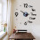 (Black) 3D Frameless Wall Clock, DIY Stickers, Silent for Home 1