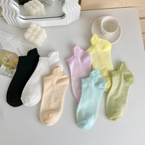 (7PCS) Breathable Non-Slip Summer Socks for Ladies