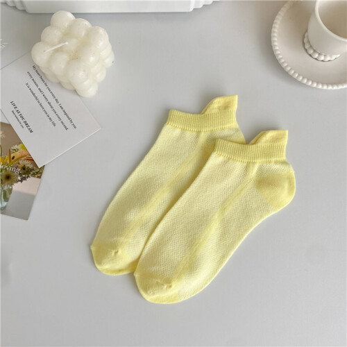 (Light Yellow) Breathable Non-Slip Summer Socks for Ladies