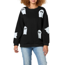 (XL, Black) Sweat-shirt femme à pour Halloween.