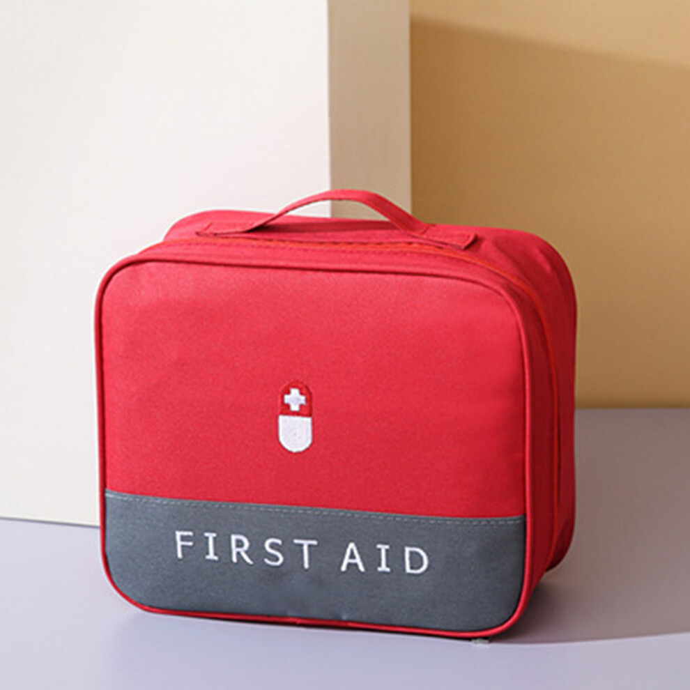 Dachuang Beauty Red (Wine ) Portable First Aid Kit Bag With Zipper For Home & Travel