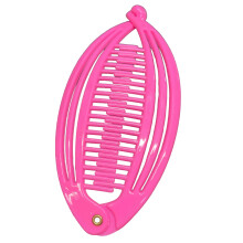 (Pink, 1pc) Fish Hair Clips, Banana Clip, Ponytail Holder (Large)