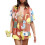 (L, Orange) Set pijama femei la modă. 1