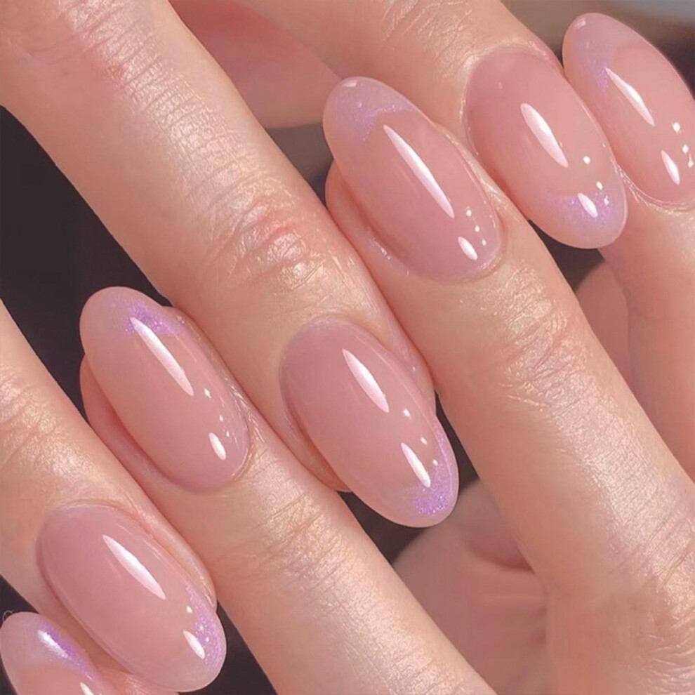 Dachuang Beauty Pink (Standard) Glossy Fake Nails, Durable & Scratch-Resistant