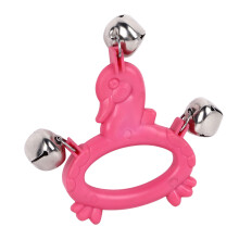 Keychain musicale per bambini, sonaglio con campanellino, manico a hand shaker, modello rosa rosso, W211