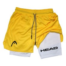 (14, XL) Men's Running Shorts Fitness Gym Training 2 in 1 Sports Quick Dry Workout Jogging Double Deck Summer