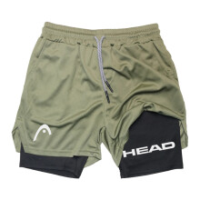 (6, L) Men's Running Shorts Fitness Gym Training 2 in 1 Sports Quick Dry Workout Jogging Double Deck Summer