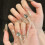 (XS) 10PCS Flash Cat Eyes Press-on Nails 1