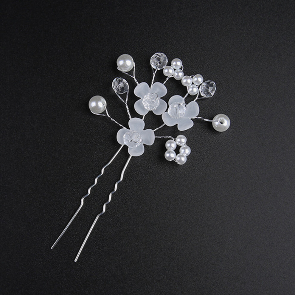 Dachuang Beauty White (White) Korean Pearl Crystal Hairpin For Women - U Shape