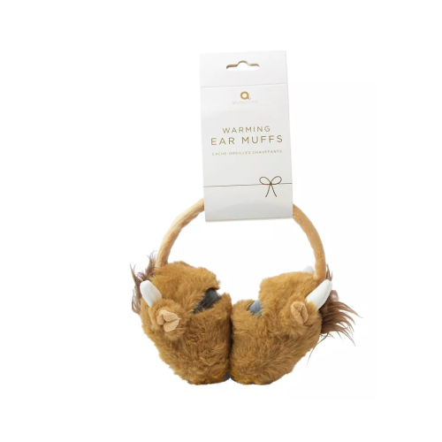 Super Cute Scottish Highland Cow Heatable Ear Muffs