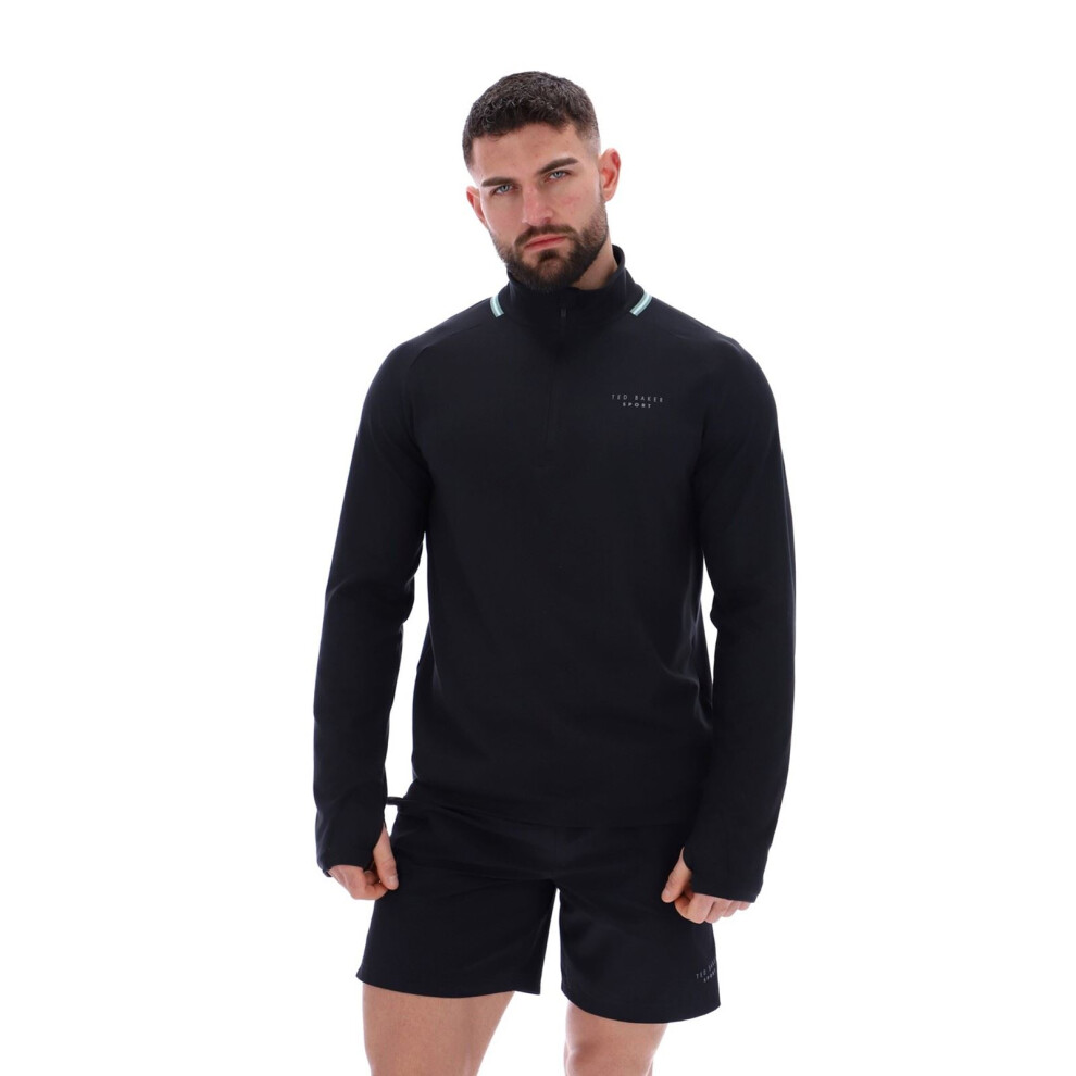 New Ted Baker Men's (, ) Rory Tbmtta256 Polyester Activewear T-Shirts Black 44592-83536