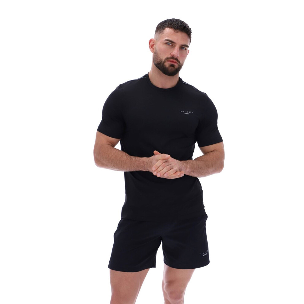 New Ted Baker Men's (, ) Sam Tbmts2635 Polyester Activewear T-Shirts Black 44596-83542