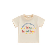 (5-6 Years, Ivory) Camisetas de verano para niños con estampado de tractor, camisetas cortas con cuello redondo, ropa casual.