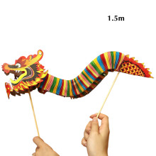 (1.5m bride-taking big color dragon) Colorful Dragon Paper Cutouts for Chinese New Year