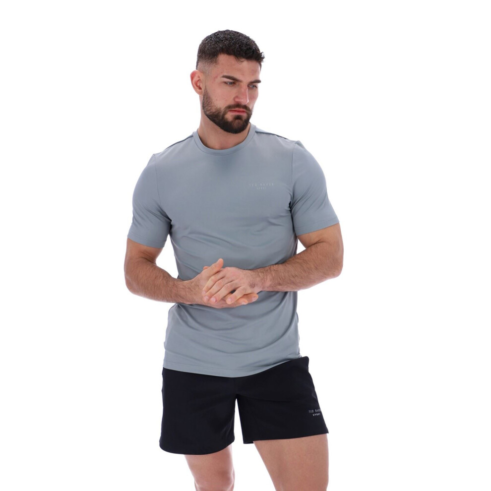 New Ted Baker Men's (, ) Sam Tbmts2635 Polyester Activewear T-Shirts Grey 44596-83543