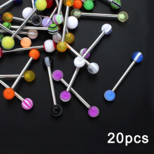 (20pcs) 50pcs Acrylic Ball Tongue Rings Body Jewelry