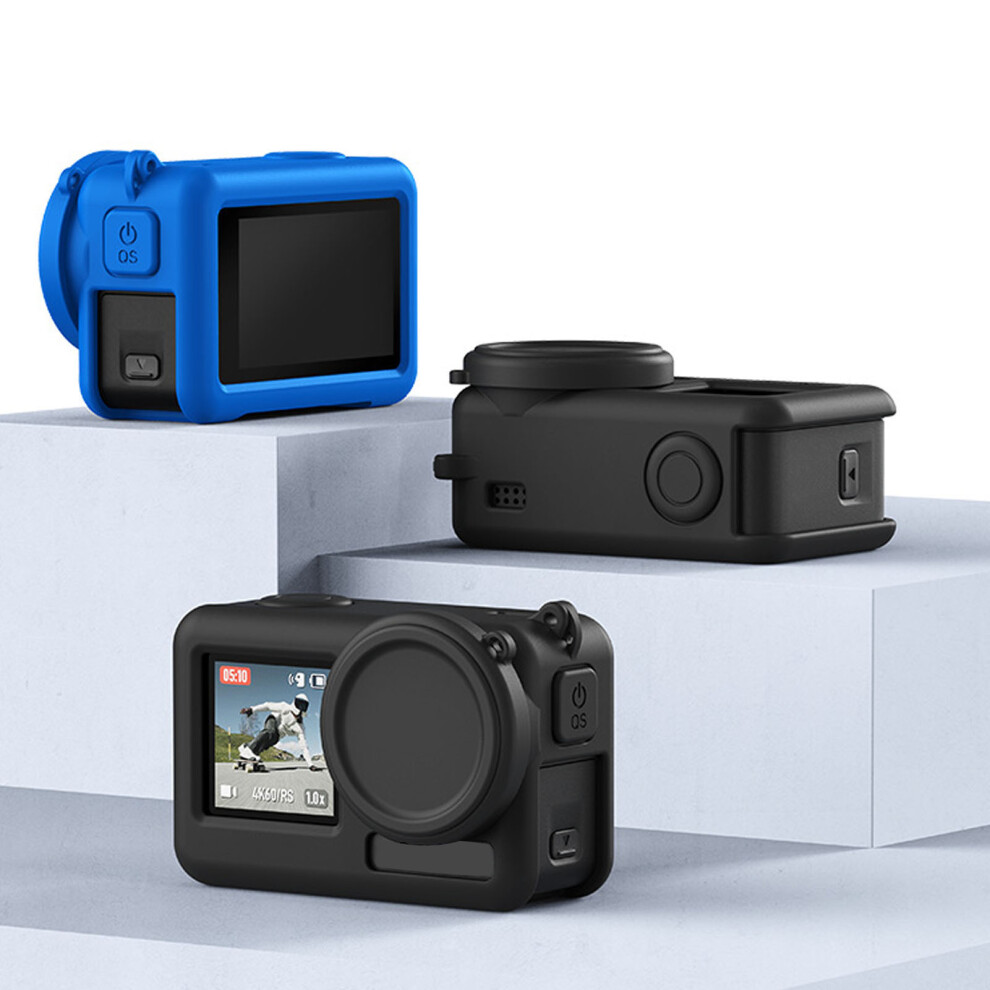 Silicone Case For Osmo Action 4/3 Camera With Neck Strap, Blue 4661388007102