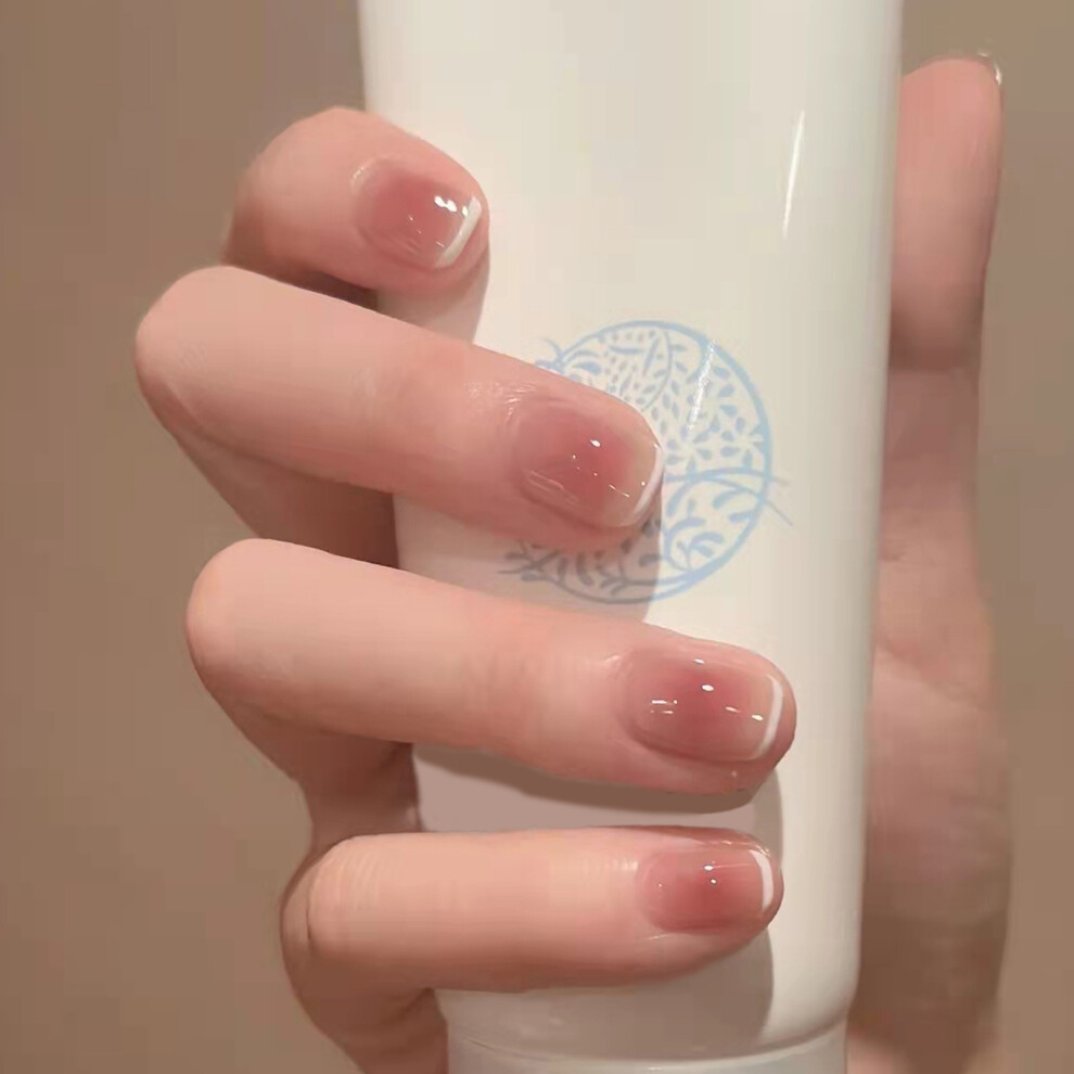 Roc-Electron Short Round French False Nails For Beginners