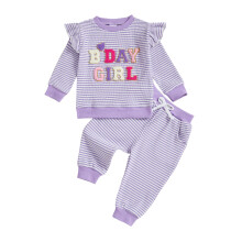 (6-12 Months, Purple) Σετ ρούχων γενεθλίων με λάστιχο