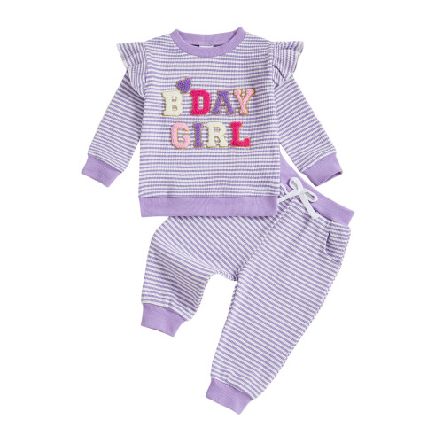 (6-12 Months, Purple) Σετ ρούχων γενεθλίων με λάστιχο
