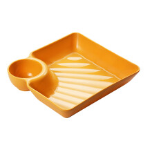 Divided Dipping Plate & Snack Bowl - Ceramic Material 20cm Party & Food Trays