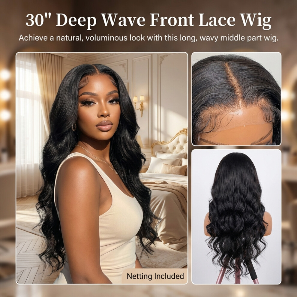 Roc-Electron Black (020 24 Inches) 24\" Curly Lace Front Wig For Party & Daily Use