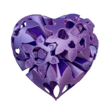 (Pink Purple) 3D Printed Heart Gear Ball Toy for Kids, Travel & Work