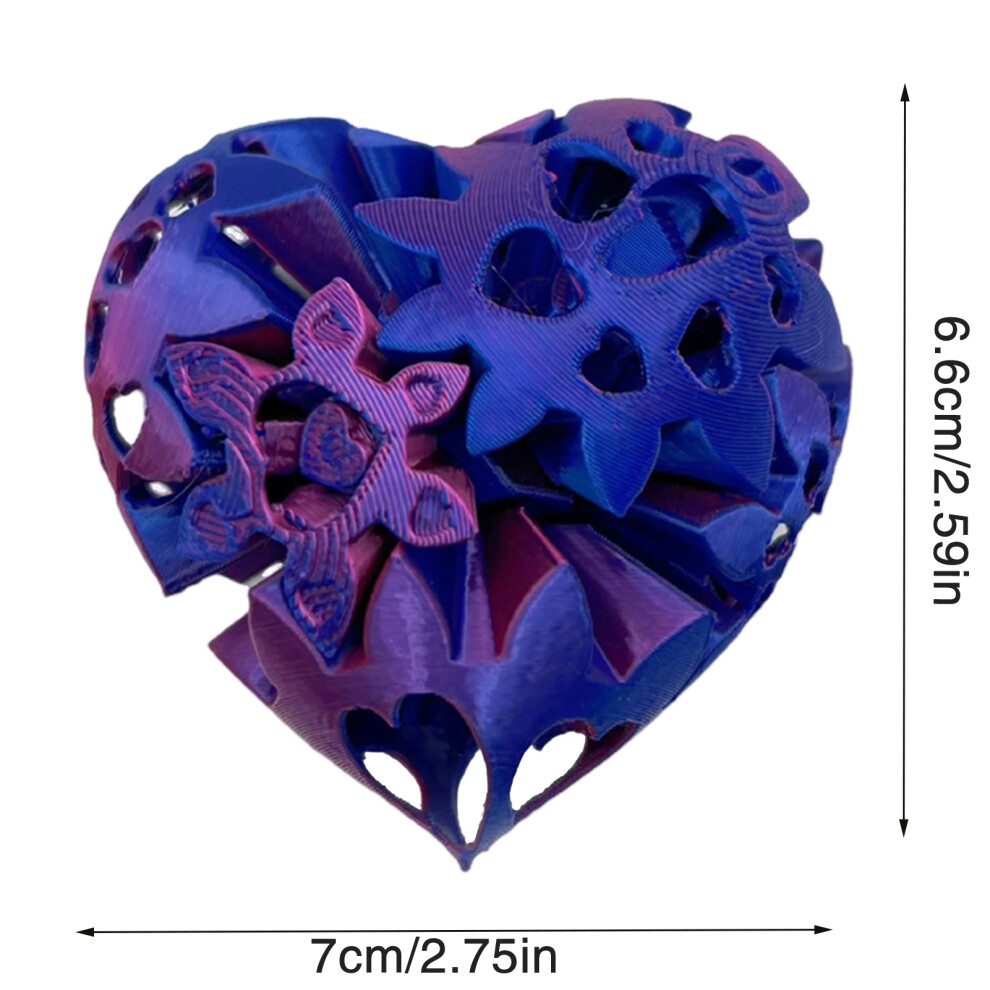 Photos - Educational Toy  3D Printed Heart Gear Ball - Kids Spin Toy for Travel(Blue and red gradient color)