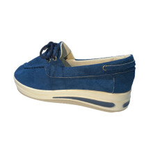 (Blue, 38) Women\'s Wedge Sneakers Slip-On Casual Shoes