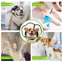 (Black, L (Applicable to neck circumference 38-47cm)) Soft Pet Collar - Anti-Lick Cone for Dogs & Cats