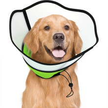 (Green, M (Applicable to neck circumference 28-37cm)) Soft Pet Collar - Anti-Lick Cone for Dogs & Cats