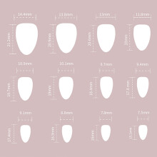 Pink Almond Fake Nails with Red Tip, Long Lasting