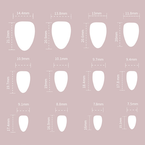 Pink Almond Fake Nails with Red Tip, Long Lasting