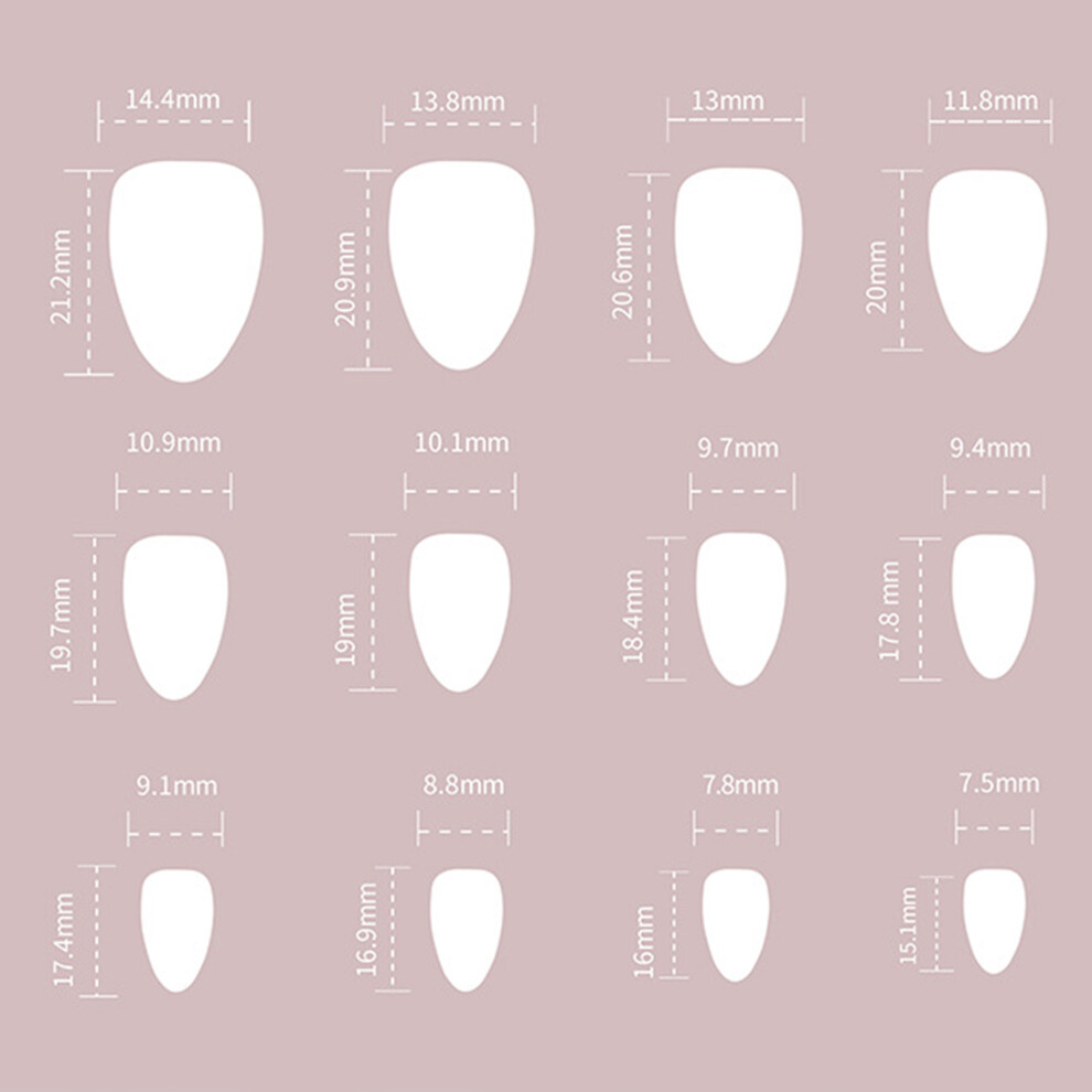 Dachuang Beauty Pink/Red Almond Fake Nails With Tip, Long Lasting