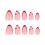Pink Almond Fake Nails with Red Tip, Long Lasting 3