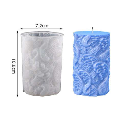 (Carving mold-wave style) Silicone Candle Molds for DIY Home Decor 2