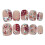(L) Flower Print Glossy Nude Press-on Nails 1