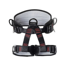 (Black Red) Adjustable Safety Harness for Climbing & High-Altitude Work
