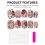 (M) Flower Print Glossy Nude Press-on Nails 1
