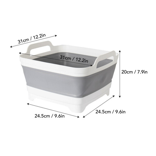 RV Foldable Sink Collapsible Dish Basin with Drain Plug, Durable PP+TPE 1