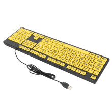 Clavier filaire grand format de 104 touches, rétroéclairé, USB, pour étudiants et personnes âgées